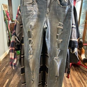 Mudd Light Blue Distressed Skinny Jeans